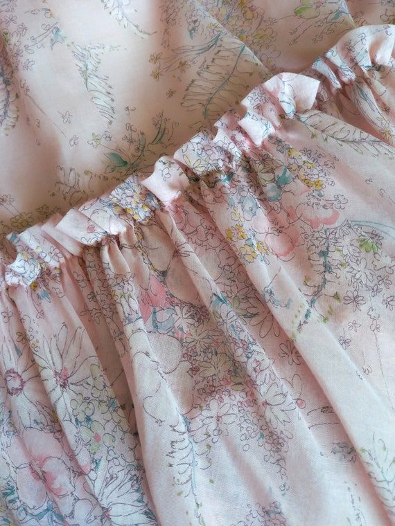 1970s Vintage Handmade Pretty in Pink Prairie Dre… - image 5