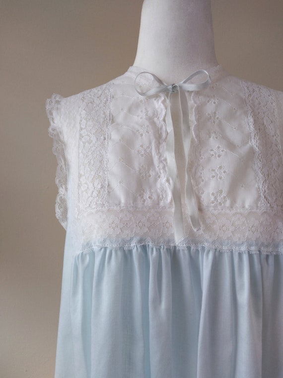 1970s Vintage Christian Dior Pastel Blue Cotton N… - image 7