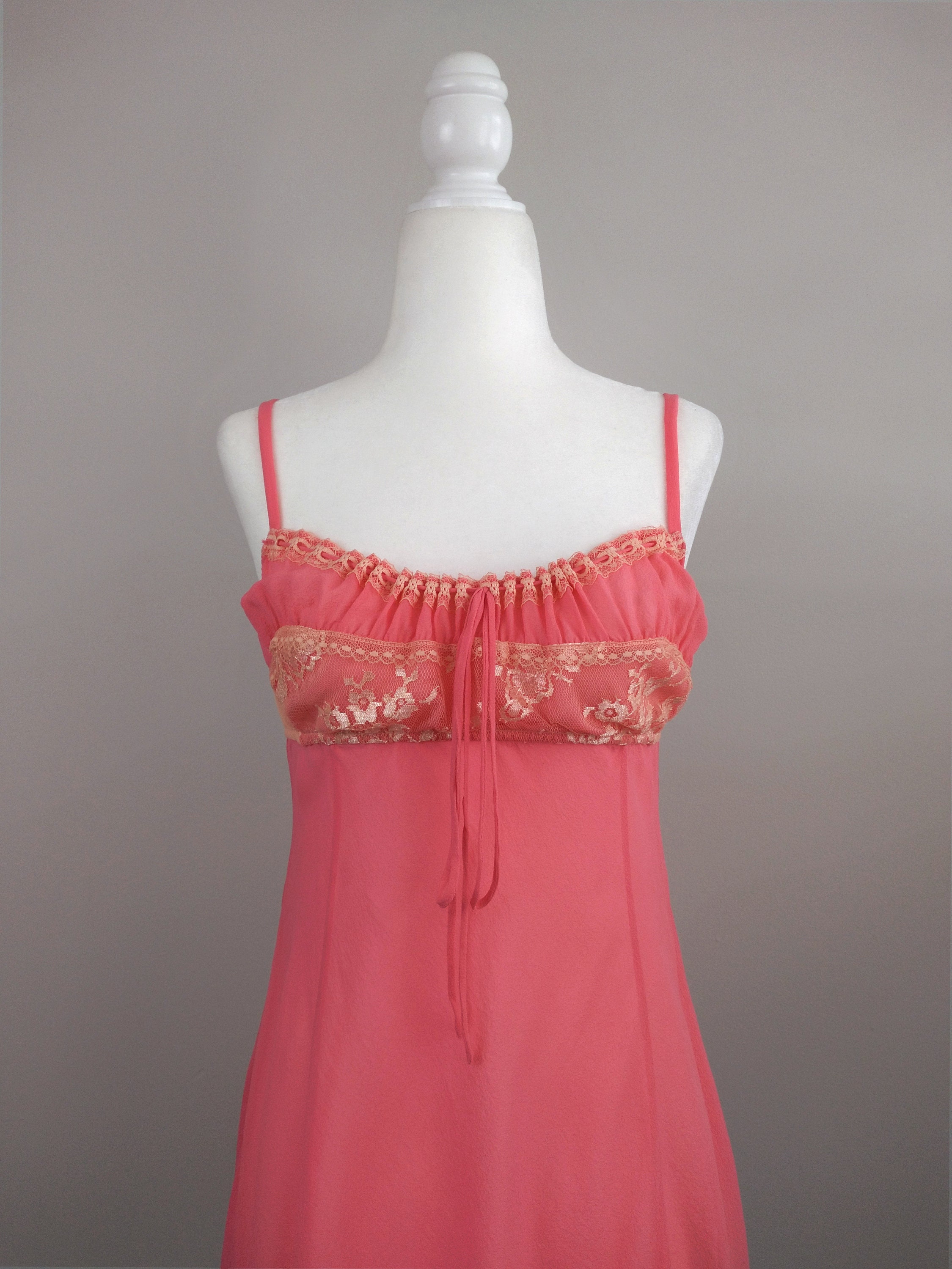 Vintage Pink Silk & Lace Teddy Camiknickers Christine of Vancouver Unused  NWT