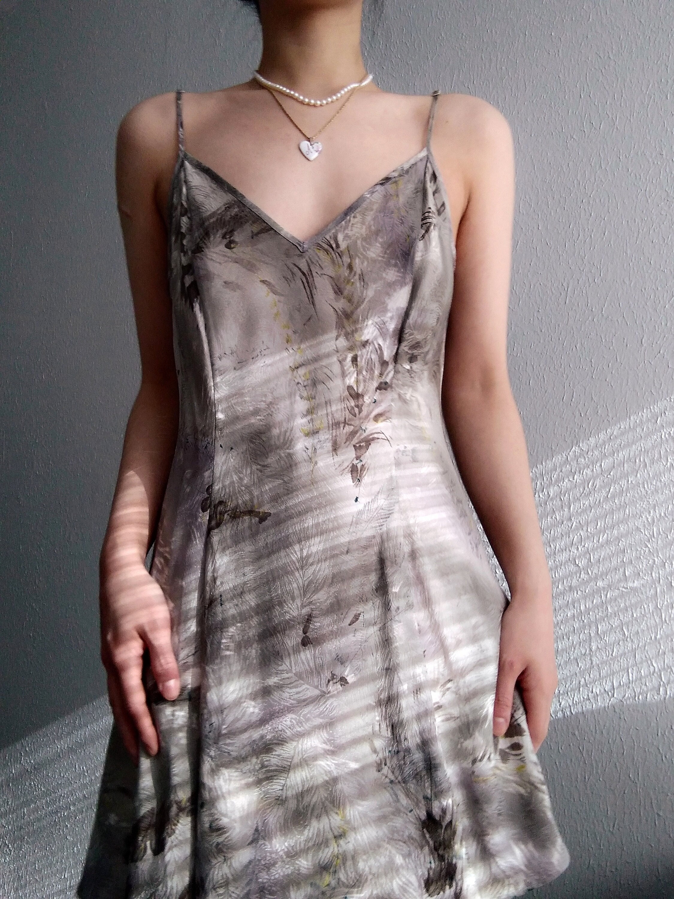 Y2k Vintage Victoria's Secret Silver Grassland Silk Slip Dress Princess Romantic Glam Lingerie Pure Silk Fairytale Coquette Babydoll
