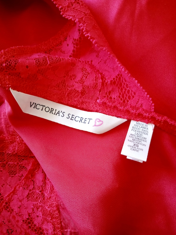1990s Vintage Victoria's Secret Ruby Red Silky Sl… - image 5