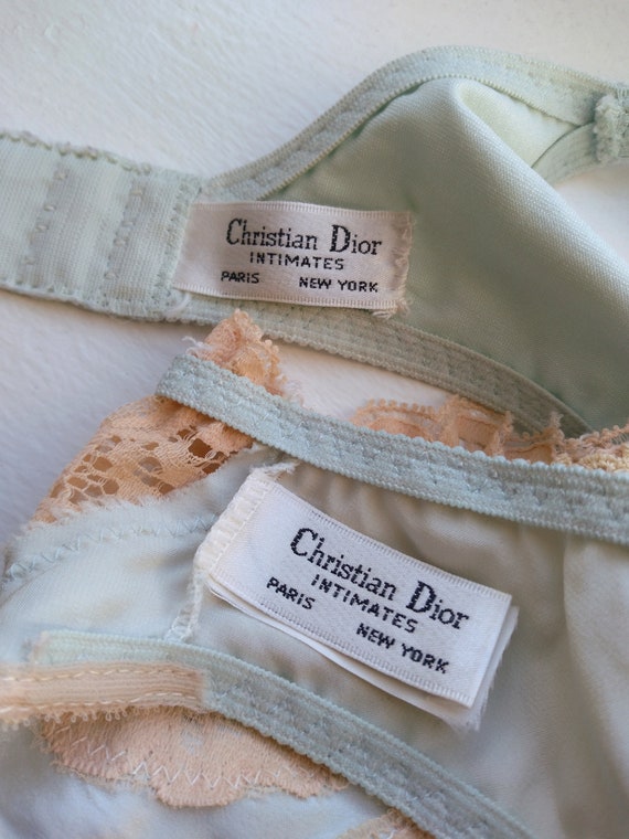 1970s Vintage Christian Dior Aquamarine Silk Bra … - image 5