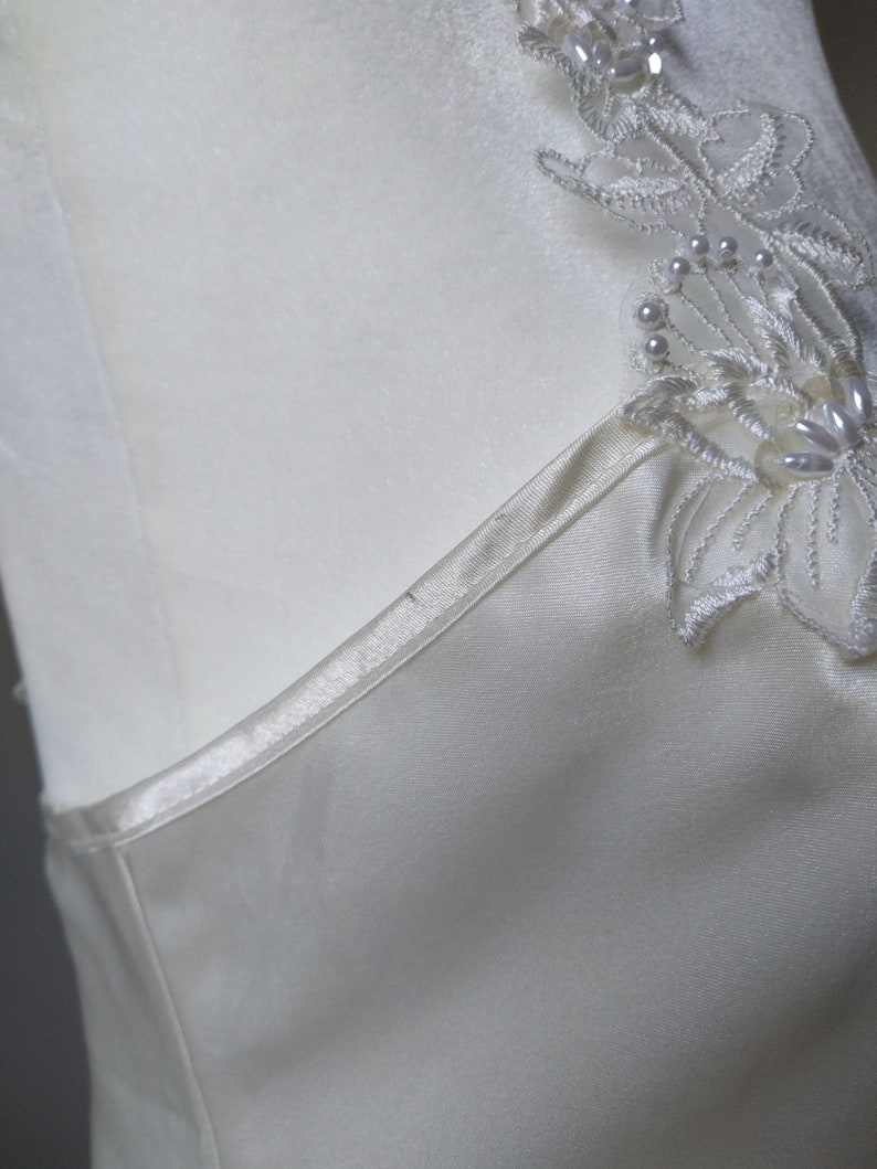 Vintage 80s90s California Dynasty White Slip Dress with Decorative Straps