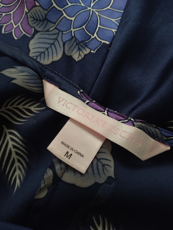 1990s Vintage Victoria's Secret Blue Floral Silk … - image 4