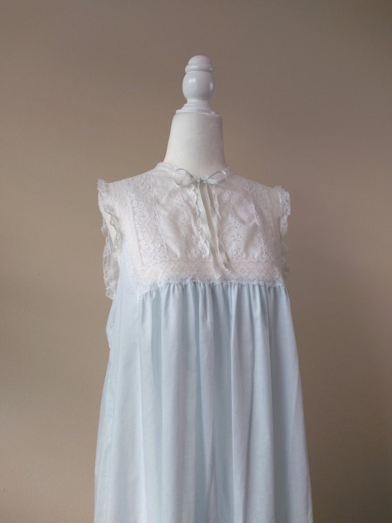 1970s Vintage Christian Dior Pastel Blue Cotton N… - image 6