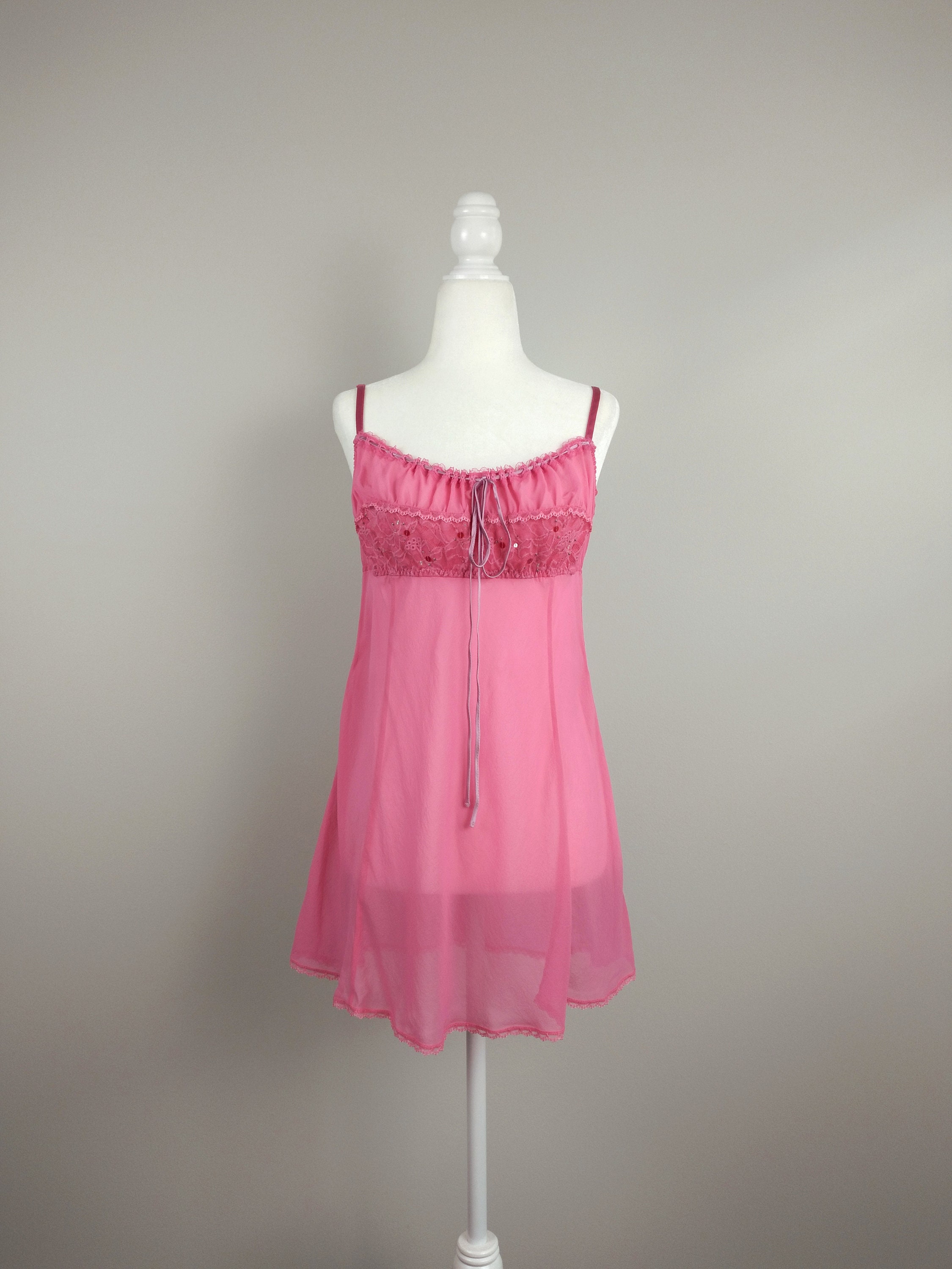 Y2k Vintage Victoria's Secret Pink Silk Milkmaid Babydoll Y2k Vintage Victoria's Secret Pink Silk Milkmaid Babydoll