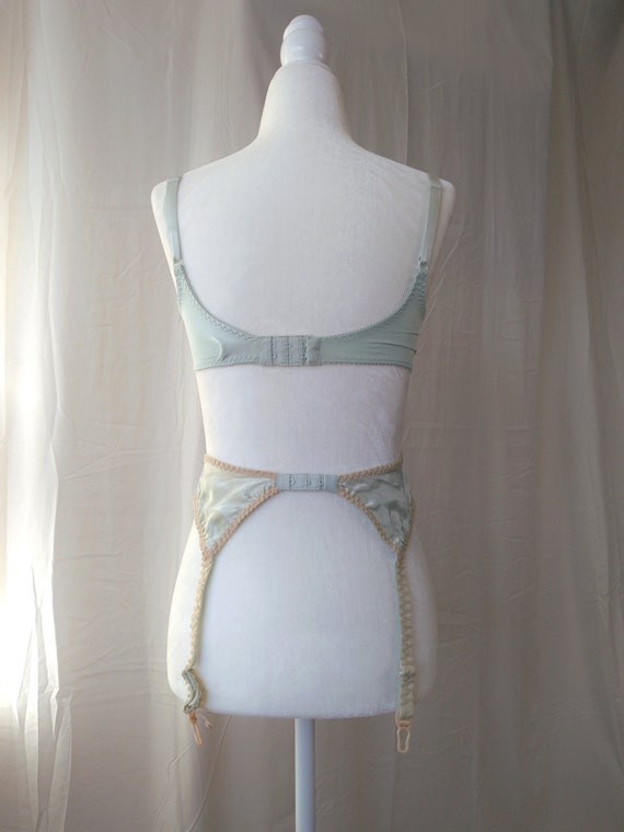 1970s Vintage Christian Dior Aquamarine Silk Bra … - image 2