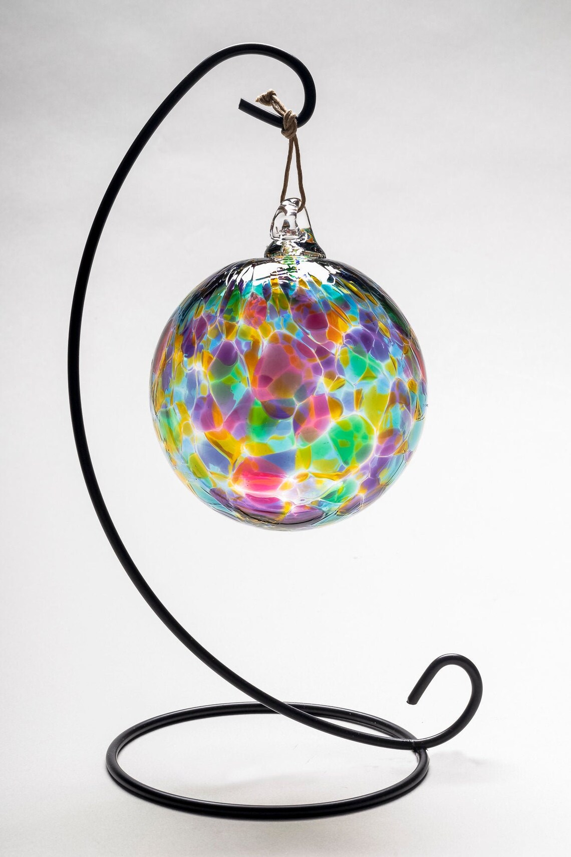 Multicolored Handblown Glass Ornament Etsy