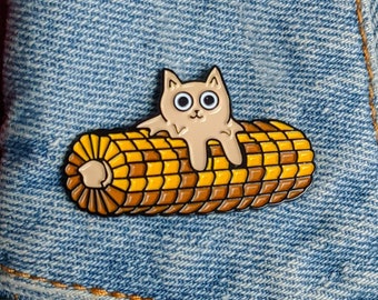 Butter Cat - Pin de esmalte suave - Variante de maíz