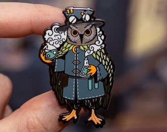 Owen Brassfoot - Owl Alchemist - Limited Edition Enamel Pin