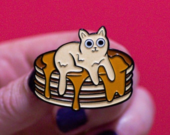 Butter Cat - Soft Enamel Pin - Pancake Variant