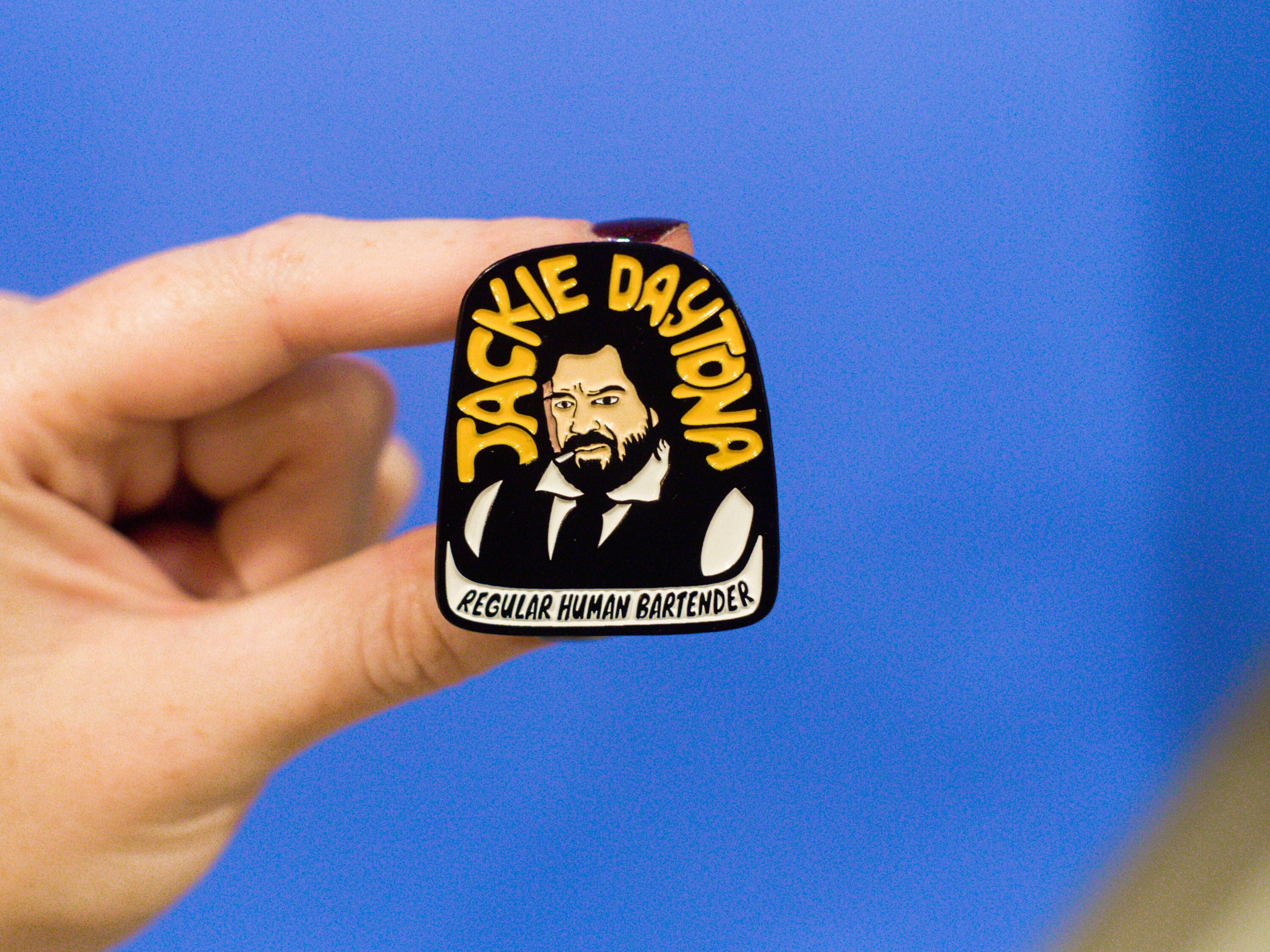 Jackie Daytona - Enamel Pin - Regular Human Bartender