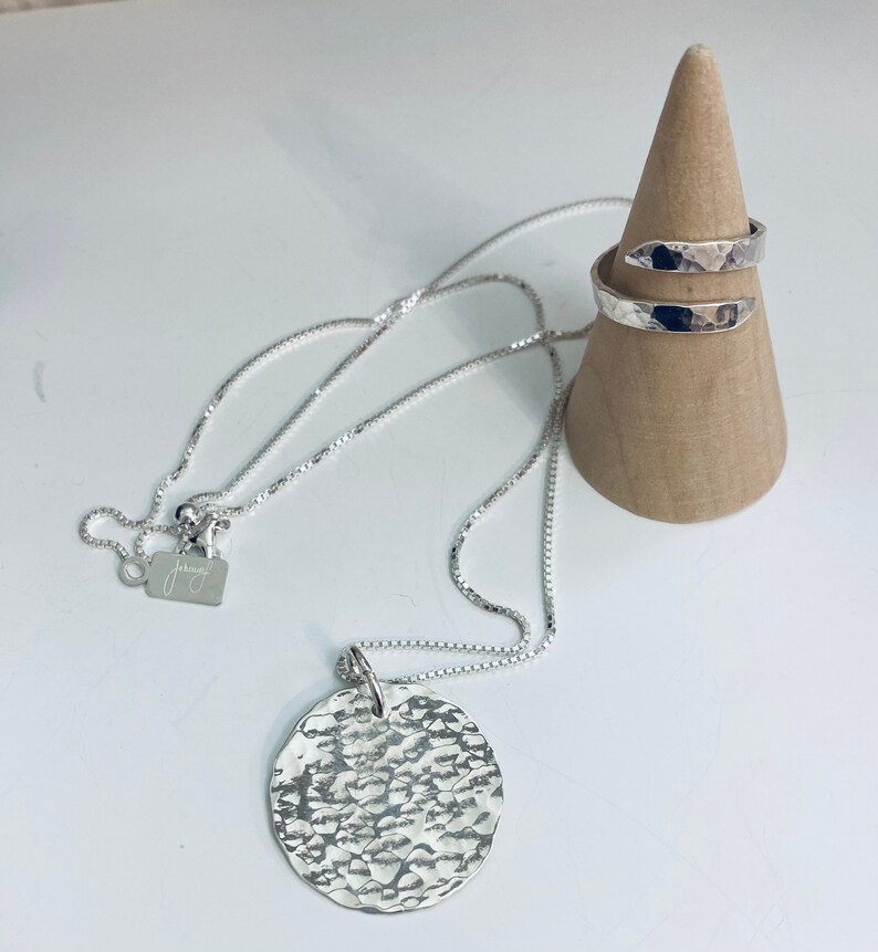 Sterling silver hammered ring