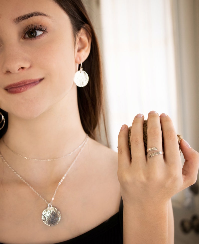 Sterling silver hammered ring