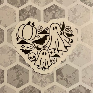 Cute Halloween Heart Sticker or Magnet