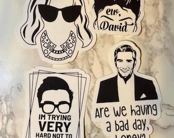 Set of Four Schitts Creek Stickers or Magnet