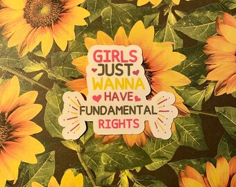 Girls Just Wanna Have Fundamental Rights Sticker or Magnet