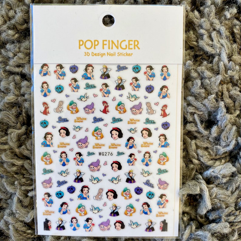 Disney Princess Nail Decals Snow White Cinderella Jasmine Etsy