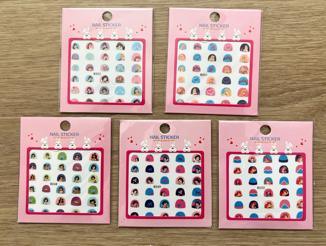 Disney Princess Nail Decals Snow White Cinderella Jasmine Etsy