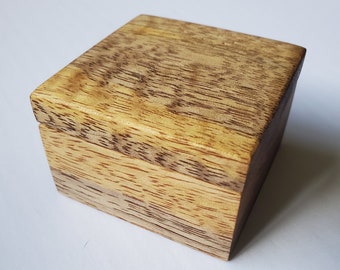 Small Hardwood Box, no magnet | Wooden Box | Wood Ring Box | Wood Trinket Box | Trinket Box | Mango Wood | Mango Wood Box | Small Mango Box