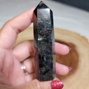 Astrophyllite Tower, Astrophyllite Crystal Tower,  Healing Crystals, Crystal Towers, Black crystals, Shiny crystals, Natural Crystals