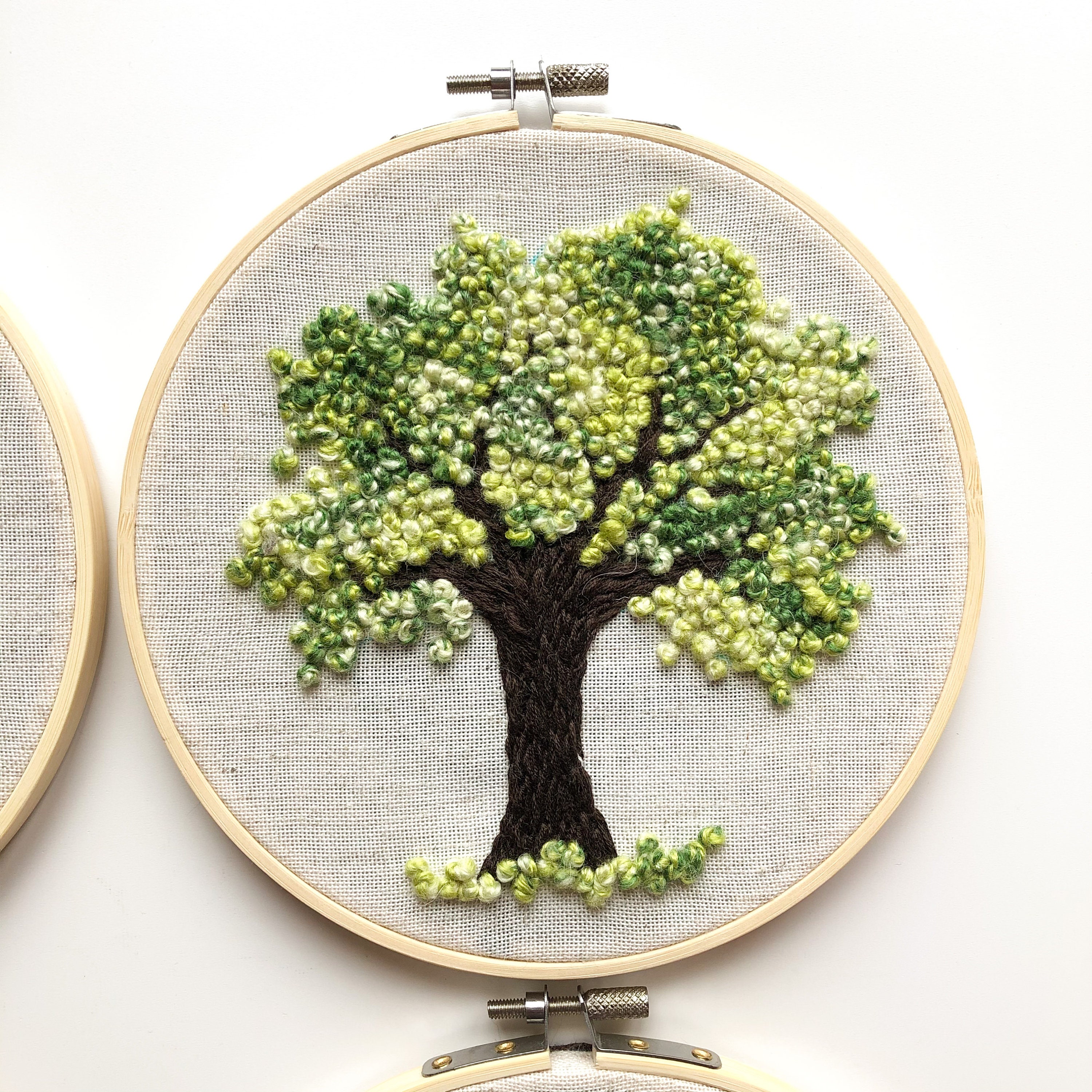 Conjunto de 4 aros de bordado Árboles bordados Hoop Art | Etsy