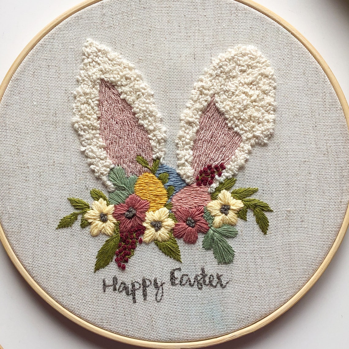 Embroidery Hoop Happy Easter Embroidery Hoop Art Embroidery Hoop Wall