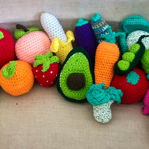 Amigurumi Crochet Play Food Pretend Montesorri Toys Fruit