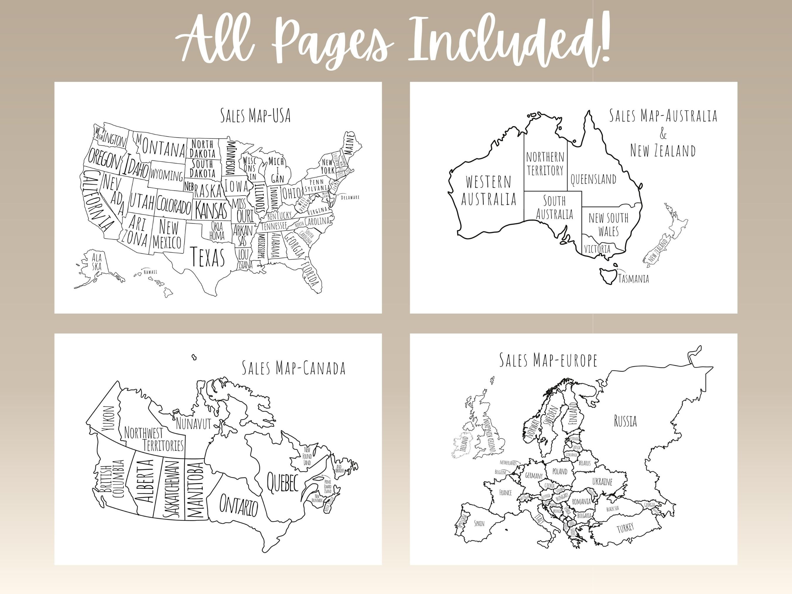 Sales Map Tracker Printable Business Sales Map - Etsy
