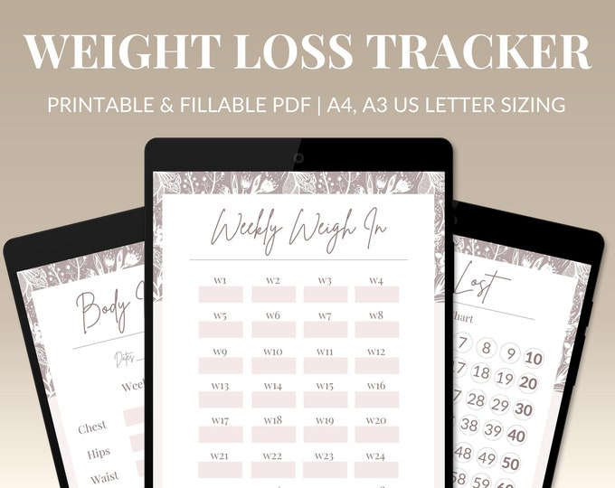 Mess-Tracker Abnehm-Tracker Printable Body Fitness Tracker ...