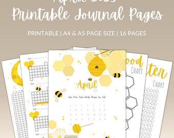 April Printable Journal Pages 2025 | Monthly Spread | Bujo Spread