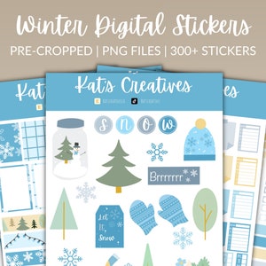 Winter Digital Stickers | Winter Planner Stickers | Digital Stickers | Goodnotes Stickers