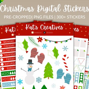 Christmas Digital Stickers | Christmas Planner Stickers | Digital Stickers | Goodnotes Stickers