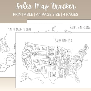 Sales Map Tracker | Para impressão | Business Sales Map