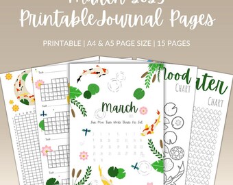 March Printable Journal Pages 2025 | Monthly Spread | Bujo Pages