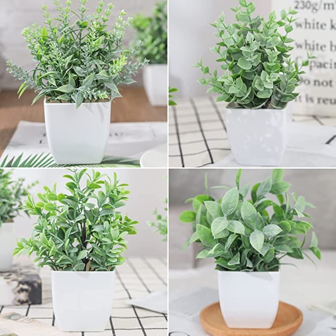 4 Packs Fake Plants Mini Artificial Greenery Potted Plants for Etsy