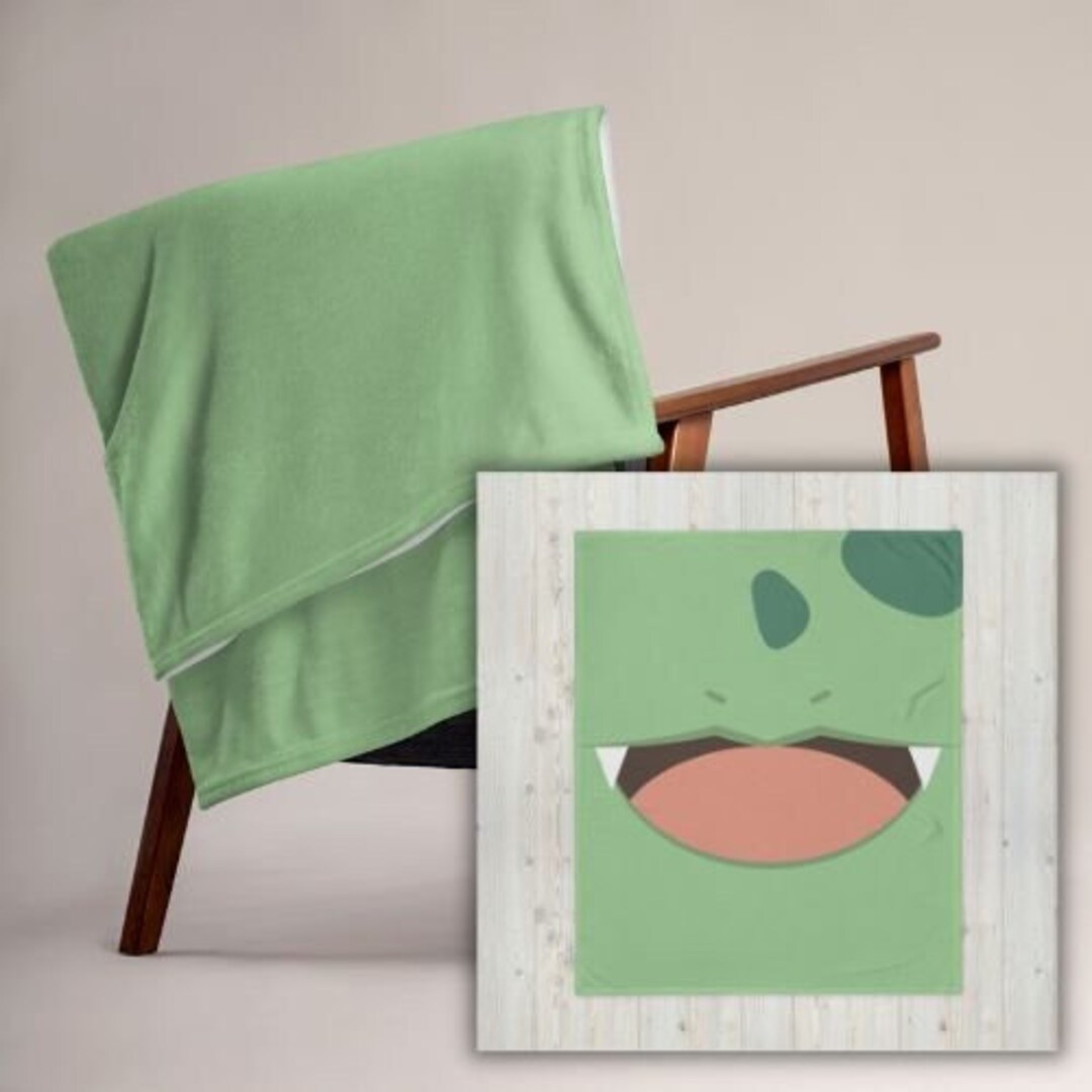 Minimalistic Bulbasaur Throw Blanket Soft, Cosy Blanket for Pokemon