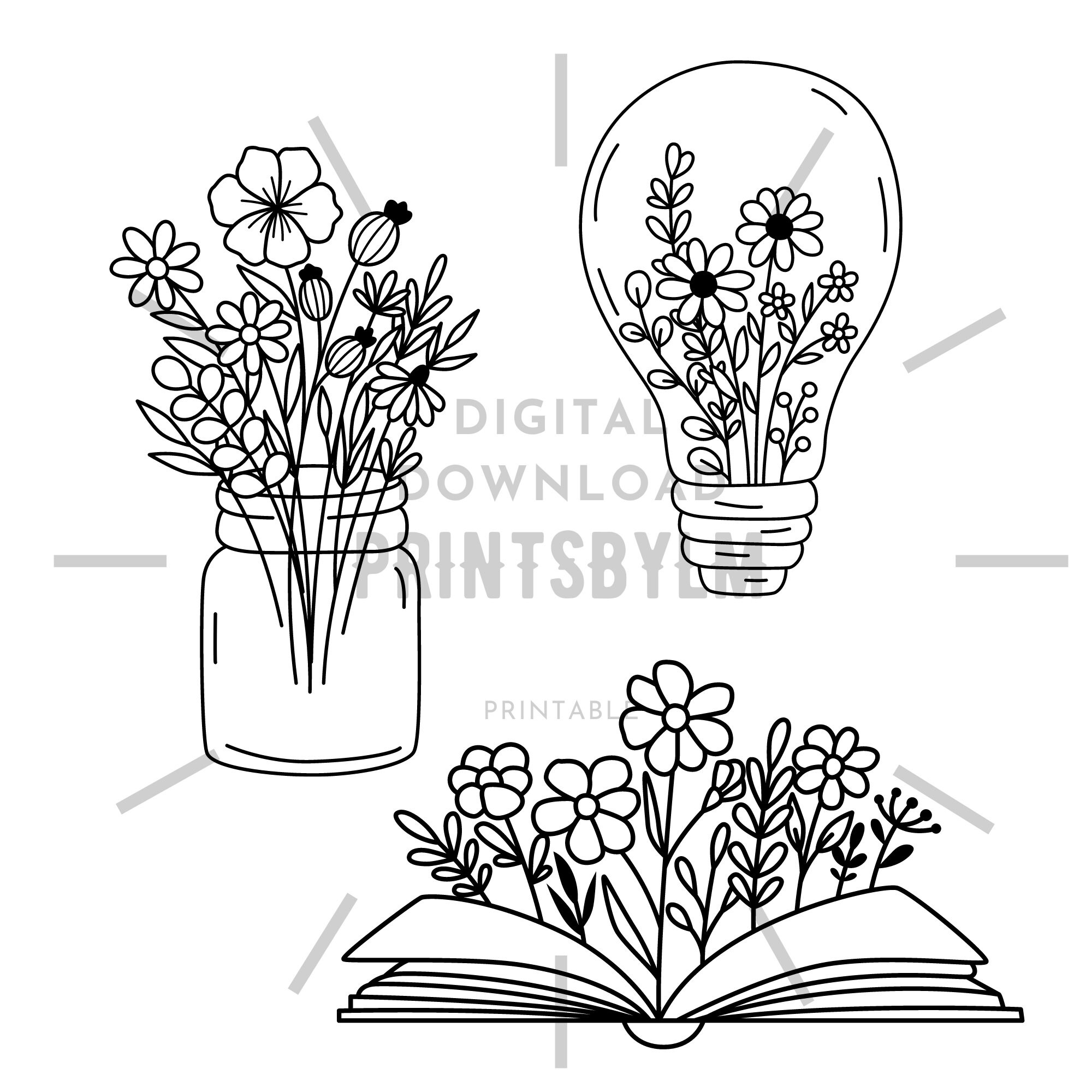 Embroidery Patterns! Set of 20+ Digital PDF Patterns, the Flower ...