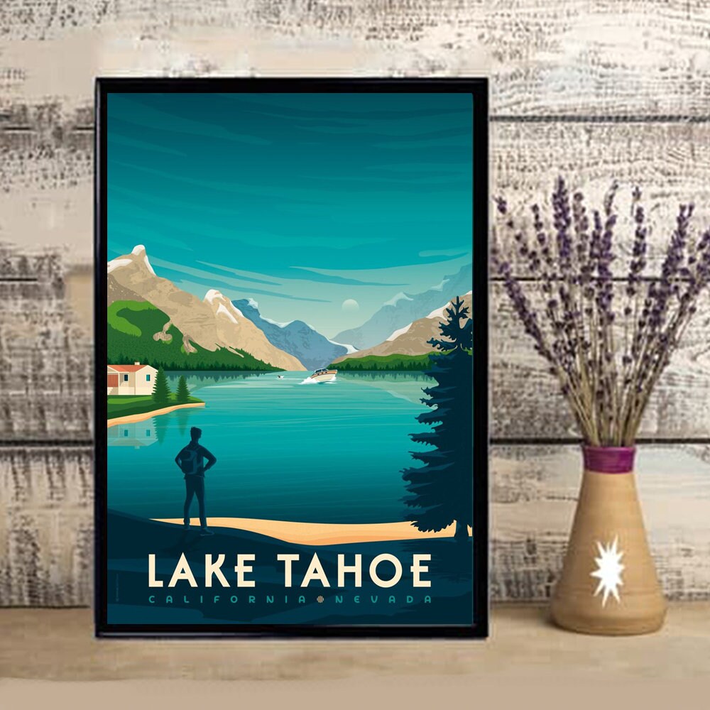 Lake Tahoe Travel Poster wall Art home Decor No Frame Etsy UK