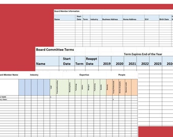Board Member List Editable Board of Director Tracker Editable Template Business Template Assistant Office Tool Admin Assistant Resource