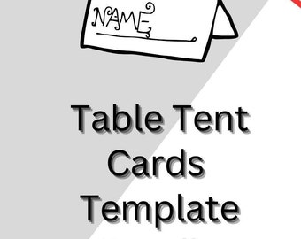 Table Tent Template Large Tent Card Bundle Printable Tent Card | Editable Tent Card | Table Place Setting Cards Nameplate Template Meeting