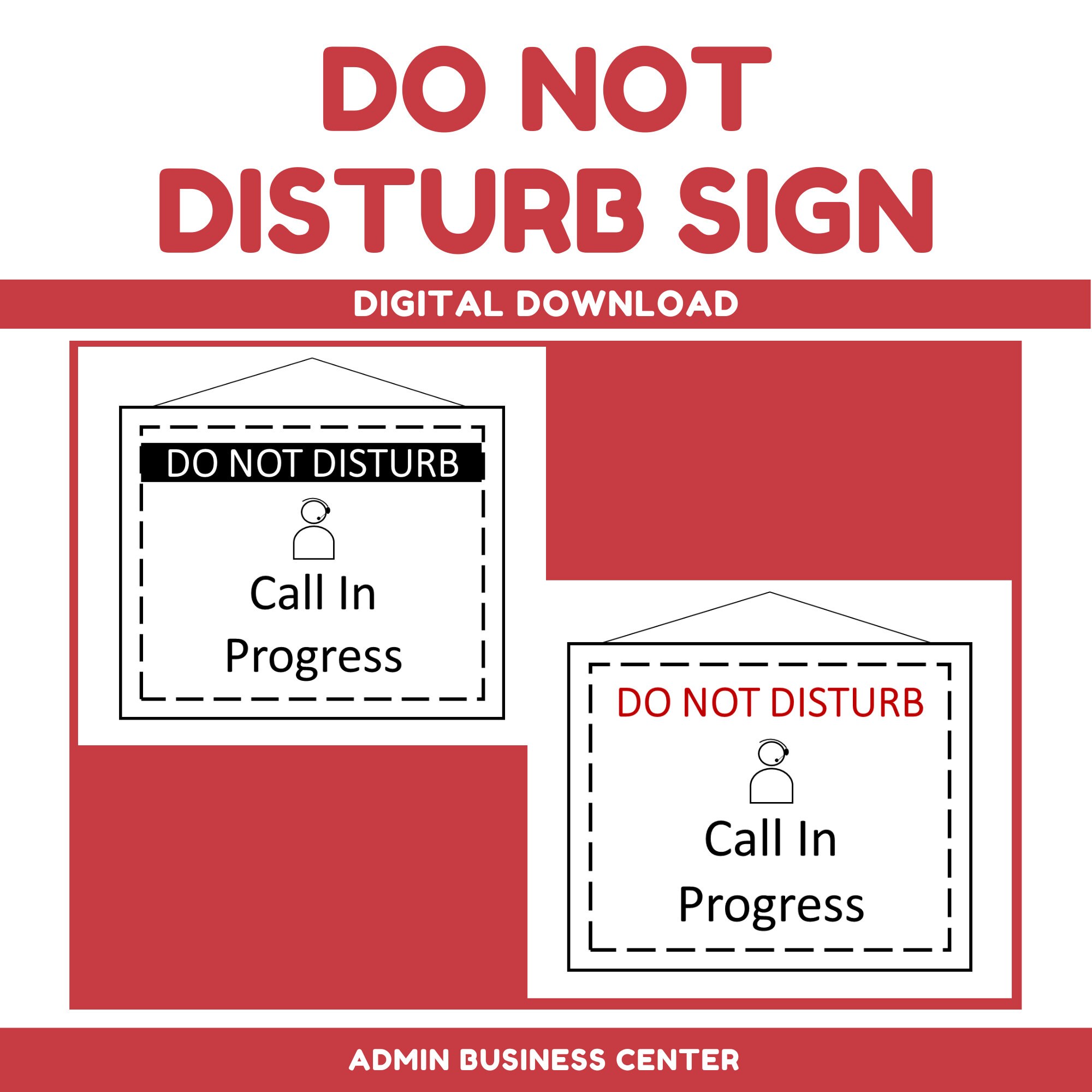 Call in Progress Phone Call Sign Conference Call Sign Door Sign Do Not