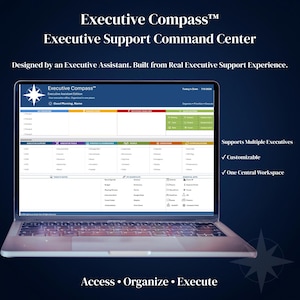 Executive Assistant Dashboard | Executive Support Command Center | Excel Workflow System | Administrative Workspace | Executive Compass™