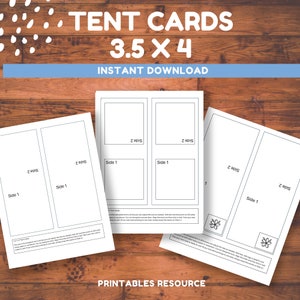 Tent Card Template 3.5 x 4 Editable Table Tent Card | Printable Tent Card | Editable Tent Card | DIY Editable Tent Card | Food Tent Card DIY