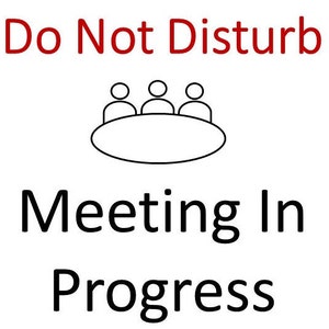 Meeting In Progress Sign: Printable Office Door Sign (Digital Download)