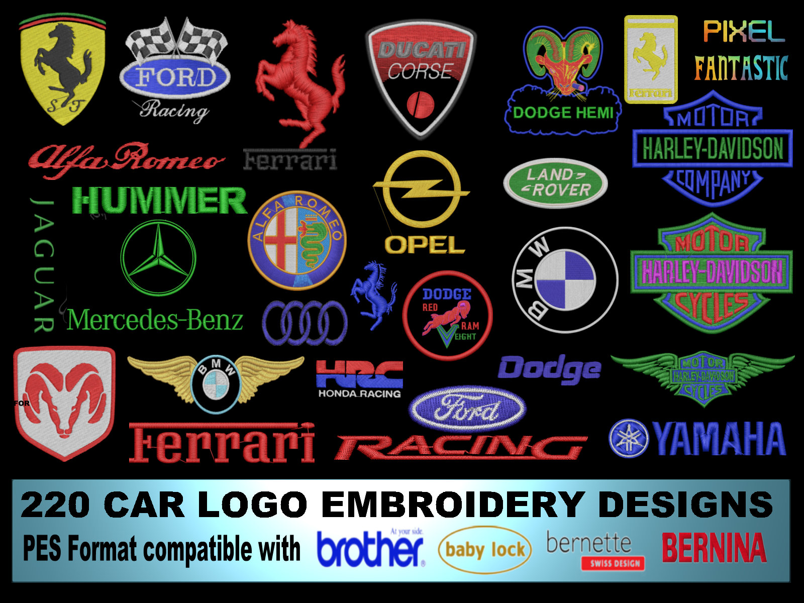 170,000 Brother Machine Embroidery Pattern Designs Collection on 32GB USB  Flash Drive PES Format Machine Embroidery Sewing Machines 