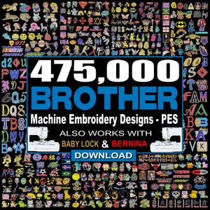 Brother Machine Embroidery Design Pattern Collection DOWNLOAD. Over 475,000 PES embroidery files - Also Works with Bernina, Babylock & Deco