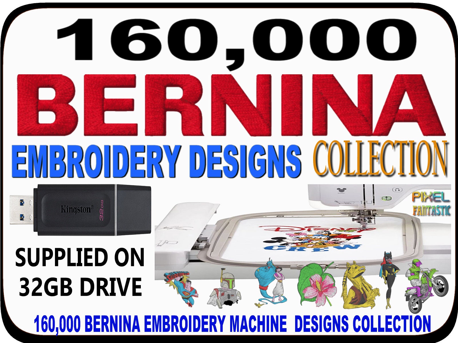 160000 BERNINA Embroidery Machine Designs Collection on 32GB Etsy