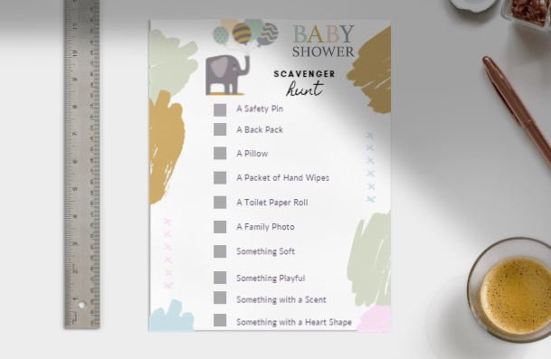 Baby Shower Scavenger Hunt Etsy