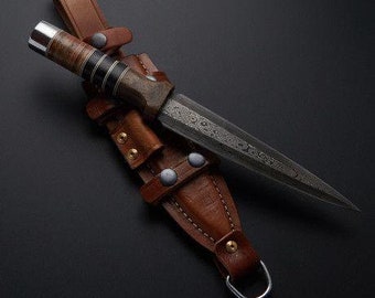Throwing knife for league or forest Handmade throwing knives Damascus throwing knife Steel throwing knife Damascus ka bar knife kunai knife